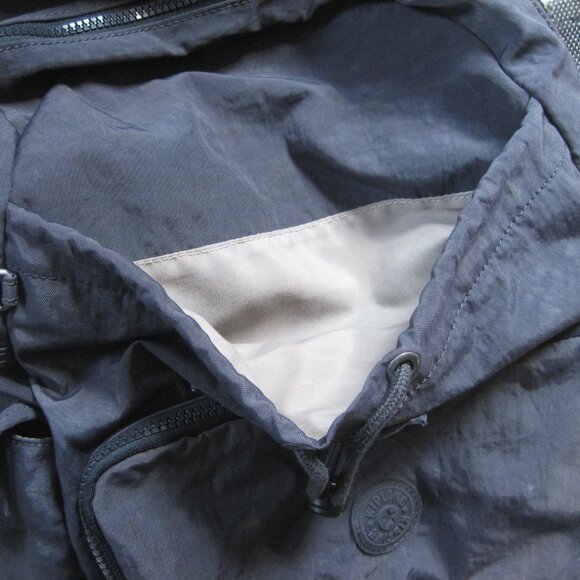 Kipling Cloth Backpack Purple Blue Grey Color Adjustable Straps Zip Up Closure - Picture 4 of 10